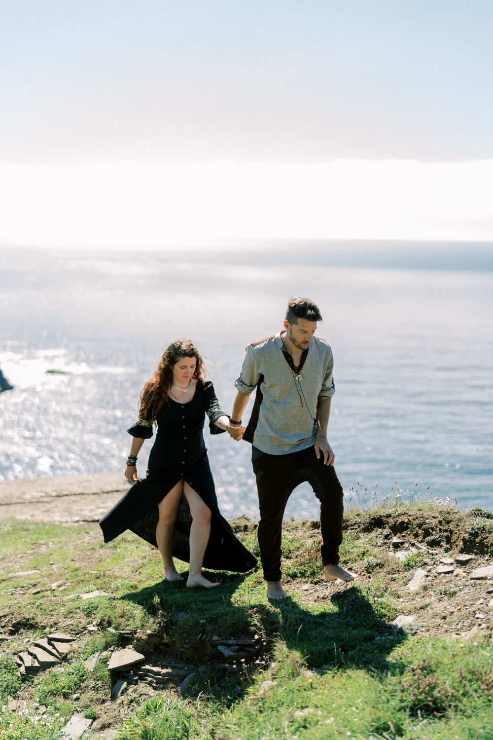 Carolee and Britton at the Cliffs of Moher in Ireland during their eighteen-month family pilgrimage